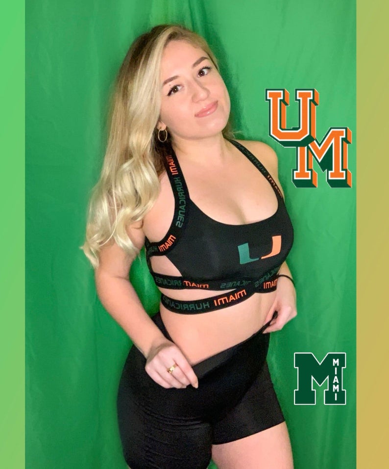 Miami Hurricanes ZooZatz 'Miami' Crop Halter Top - Green XL